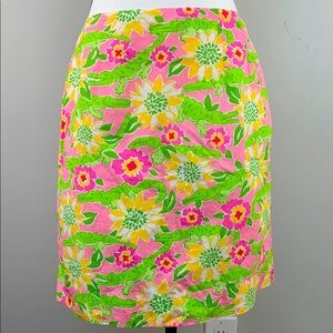 Lilly Pulitzer Preppy Alligator Floral  Skirt